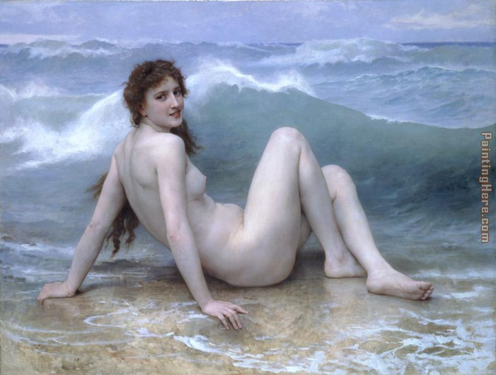 The Wave painting - William Bouguereau The Wave art painting